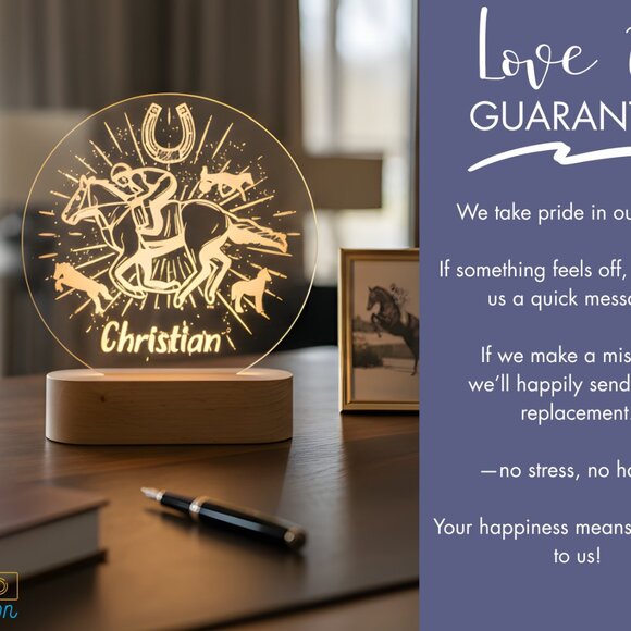 Personalized Horse Night Light – Custom LED Lamp for Horse Lovers - Picture 6 of 8